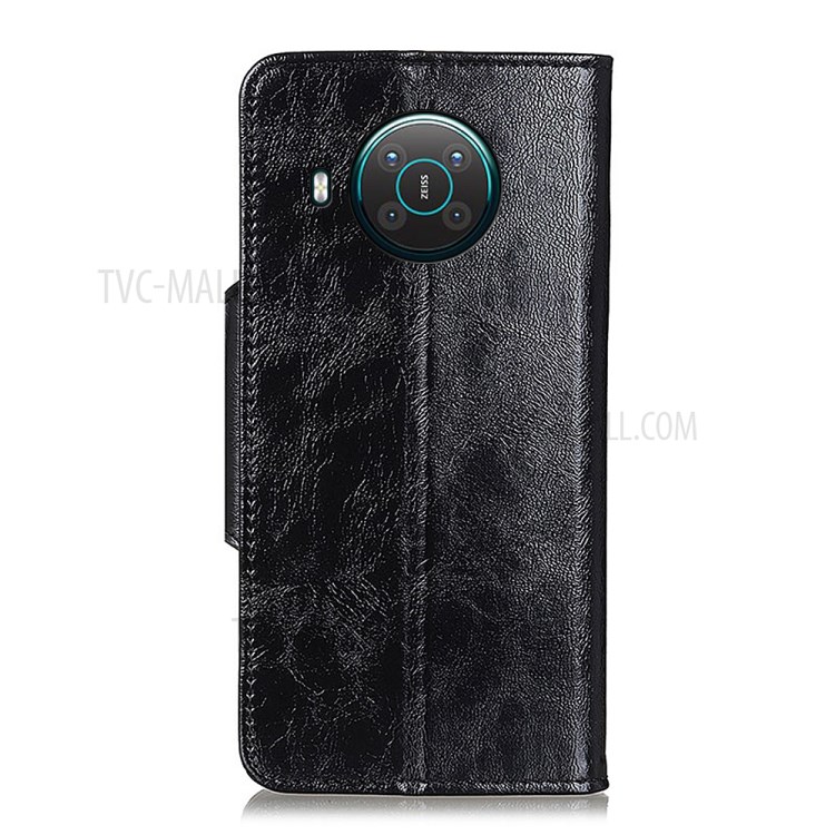 Crazy Horse Texture Multiple Card Slots Design Leather Phone Cover Case for Nokia X10/X20 - Black-3