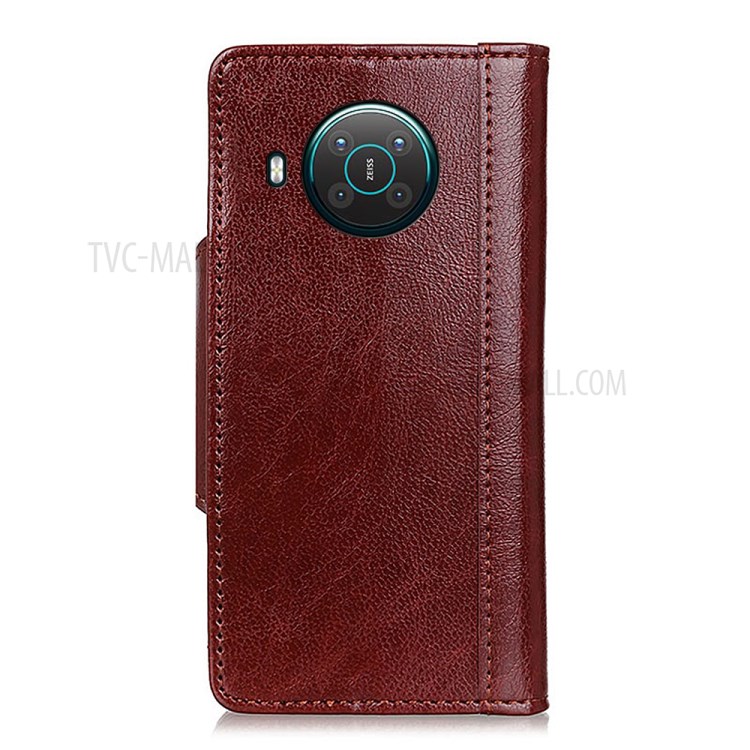 PU Leather Full Protection Wallet Design Phone Case with Stand for Nokia X10/X20 - Brown-10