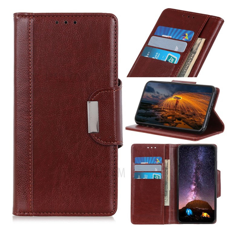 PU Leather Full Protection Wallet Design Phone Case with Stand for Nokia X10/X20 - Brown-11