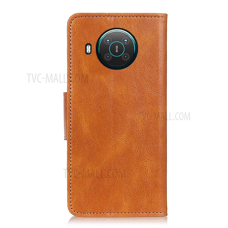 Crazy Horse Texture Wallet Design Folio Flip PU Leather Stand Protector Cover for Nokia X10/X20 - Brown-8