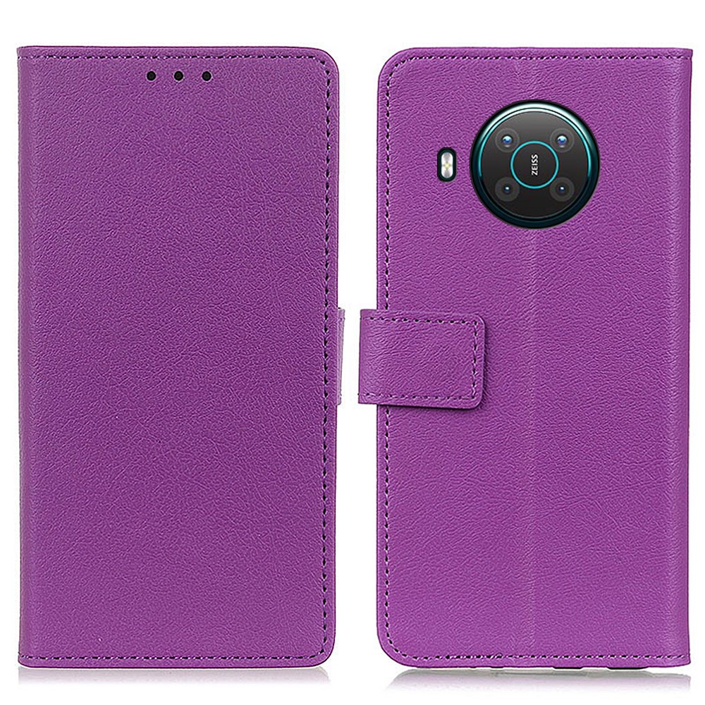 Leather Stand Case with Card Slots for Nokia X20/X10 - Purple-1