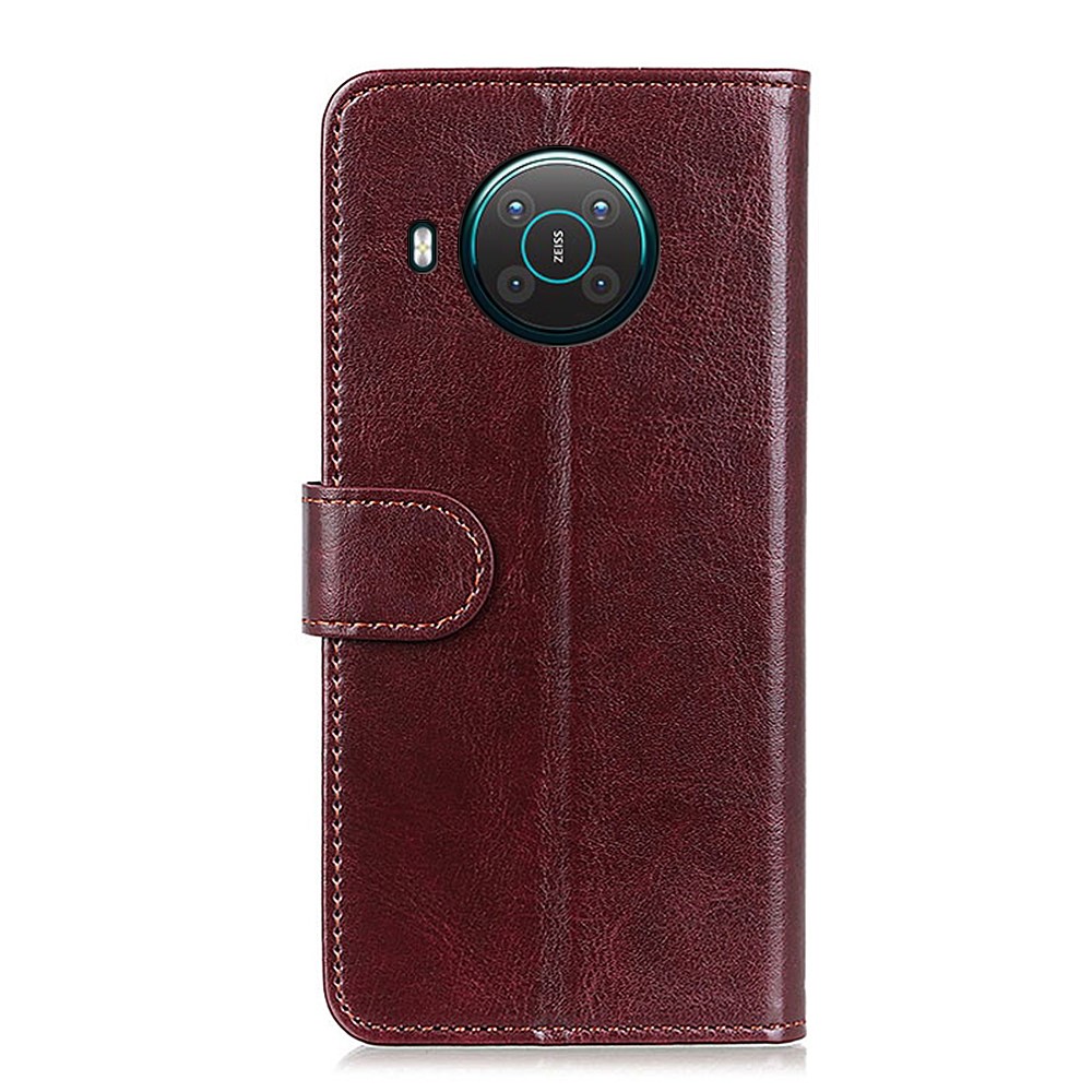 Crazy Horse Leather Wallet Case Shell for Nokia X20/X10 - Brown-6