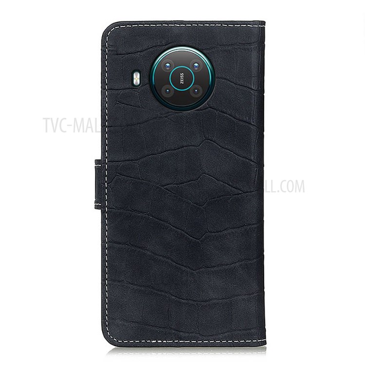 Wallet Design Folio Flip Crocodile Texture Leather Stand Case for Nokia X10/X20 - Black-3