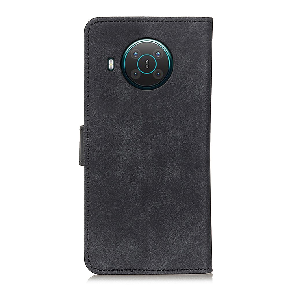 KHAZNEH Wallet Design Full Protection Retro Style PU Leather Stand Case for Nokia X10/X20 - Black-3
