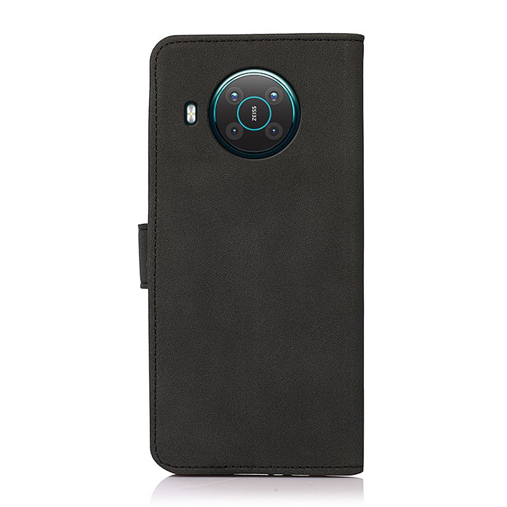 KHAZNEH Wallet Design Textured Full Protection Leather Phone Cover Stand Case for Nokia X10/X20 - Black-3