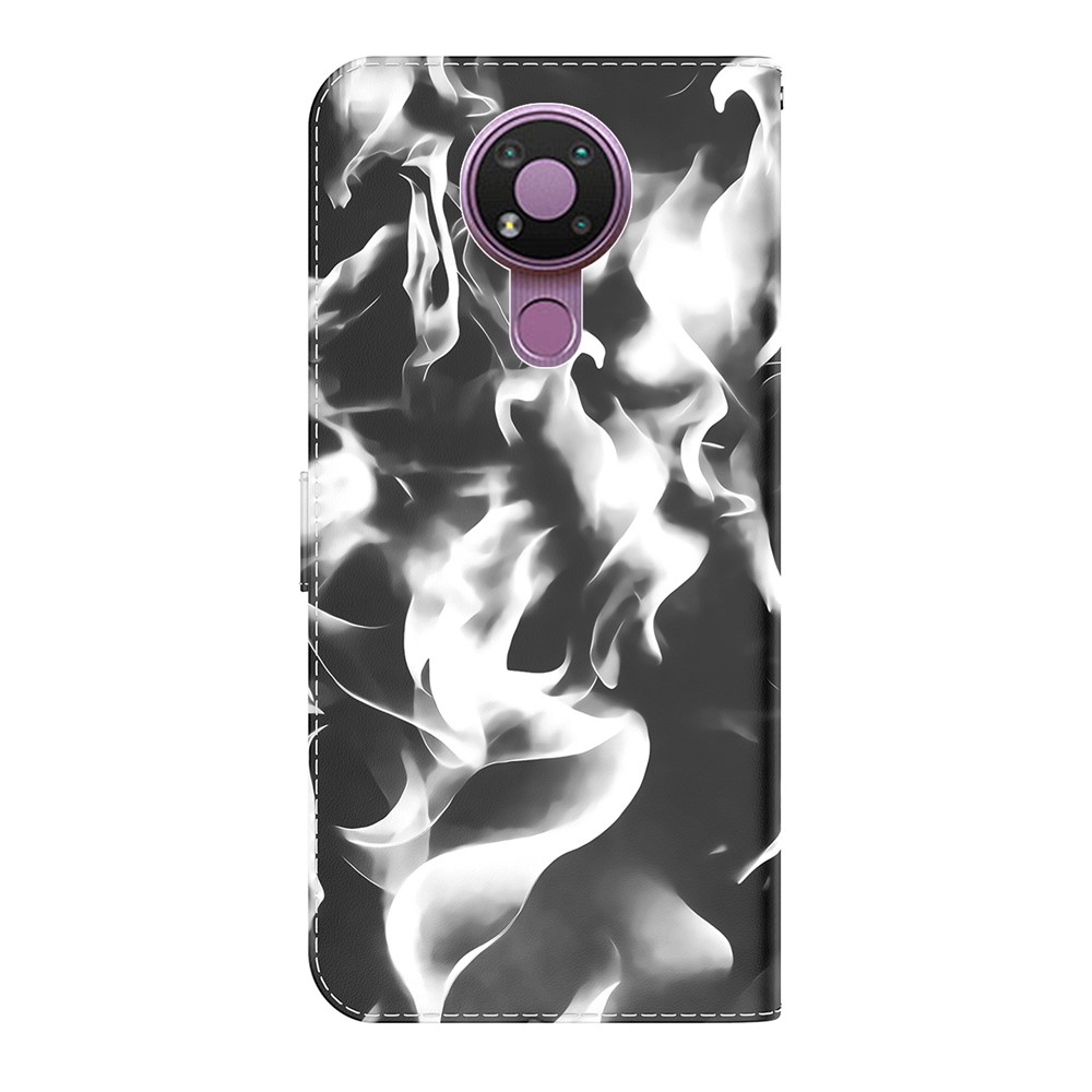 Full Protection Fog Pattern Printing Leather Wallet Design Stand Phone Cover for Nokia 3.4 - Black-4
