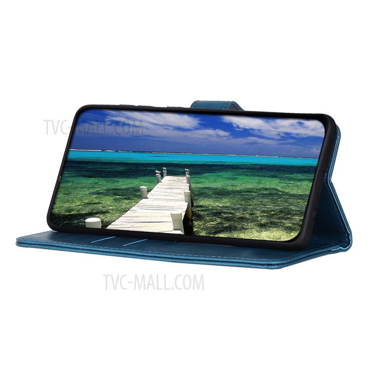 PU Leather Wallet Design Phone Stand Case Shell for Nokia C10/C20 - Blue-4