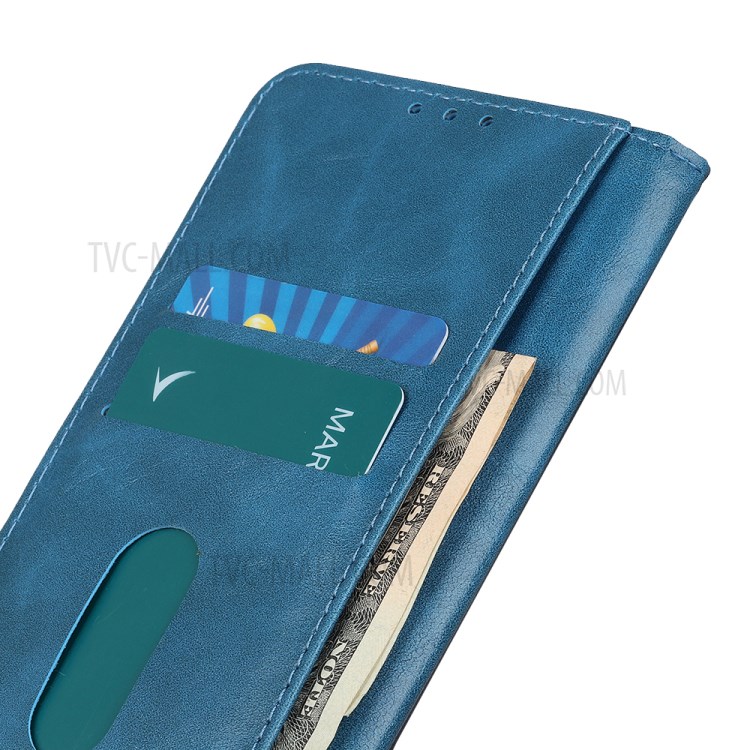 PU Leather Wallet Design Phone Stand Case Shell for Nokia C10/C20 - Blue-7
