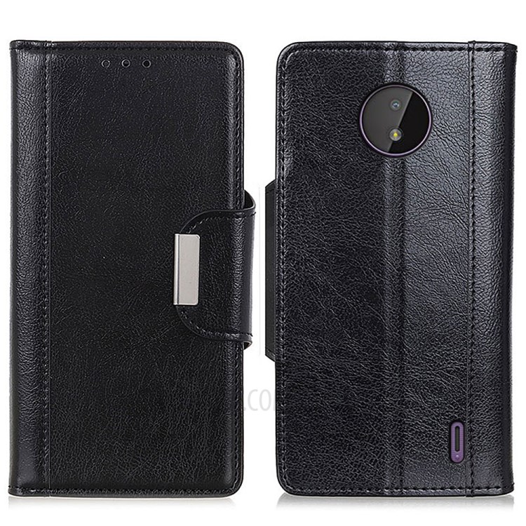 Full Body Protection Durable Soft PU Leather Magnetic Phone Case with Viewing Stand for Nokia C10 / C20 - Black-1