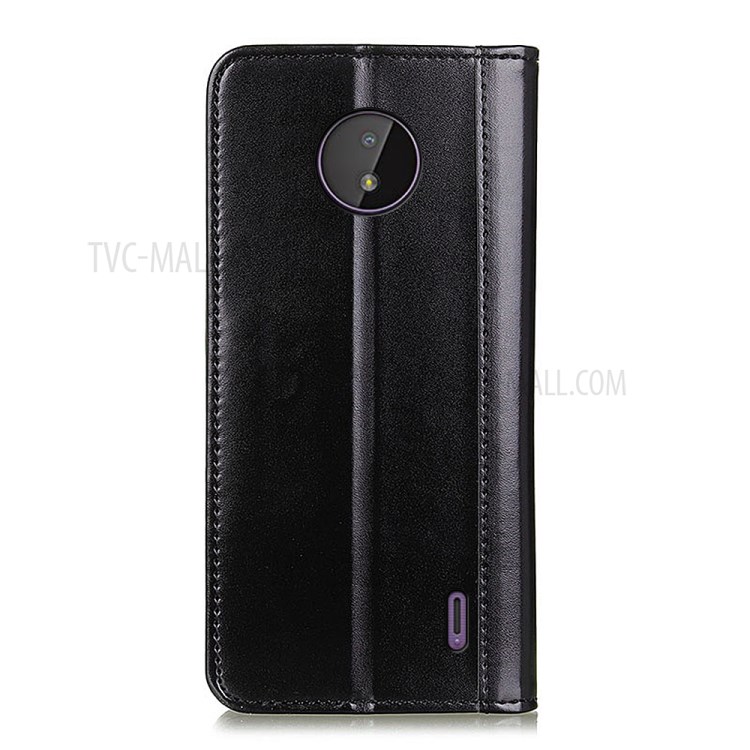 Full Coverage Automatic Suction Soft Split Leather Slim Fit Folio Flip Protective Case Cover for Nokia C10 / C20 - Black-3