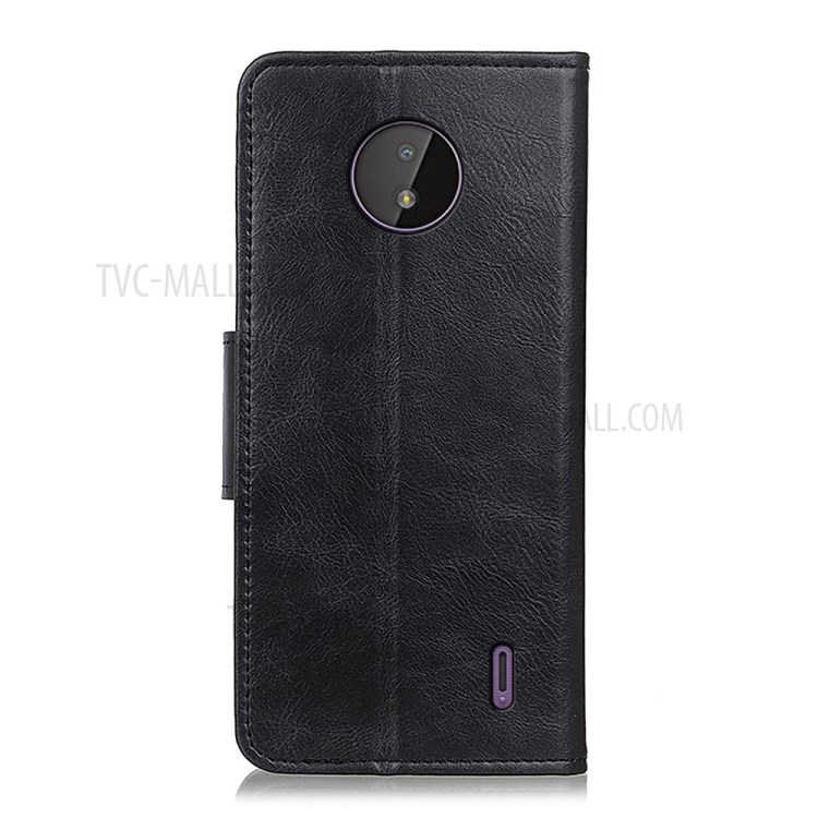 Crazy Horse PU Leather Wallet Protective Case Shell with Stand for Nokia C20/C10 - Black-3