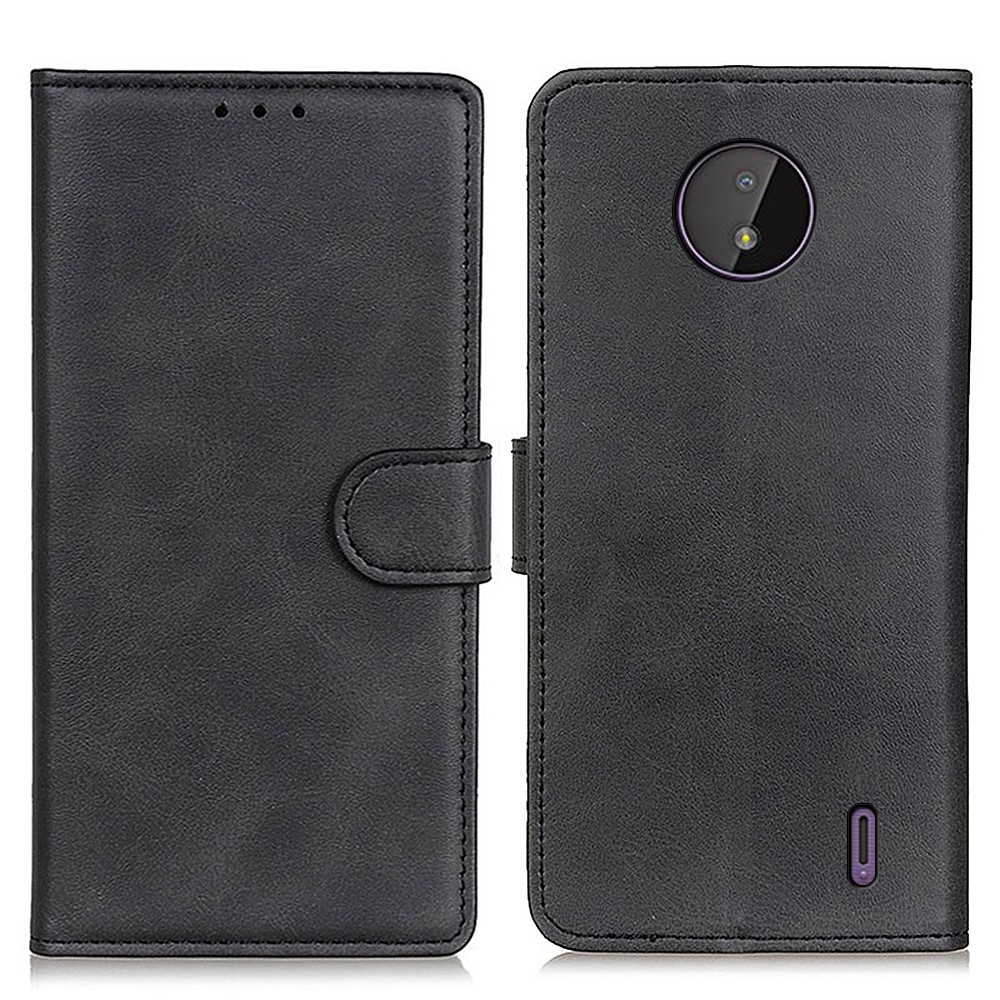PU Leather Protective Cover Stand Case with Wallet for Nokia C10/C20 - Black-1
