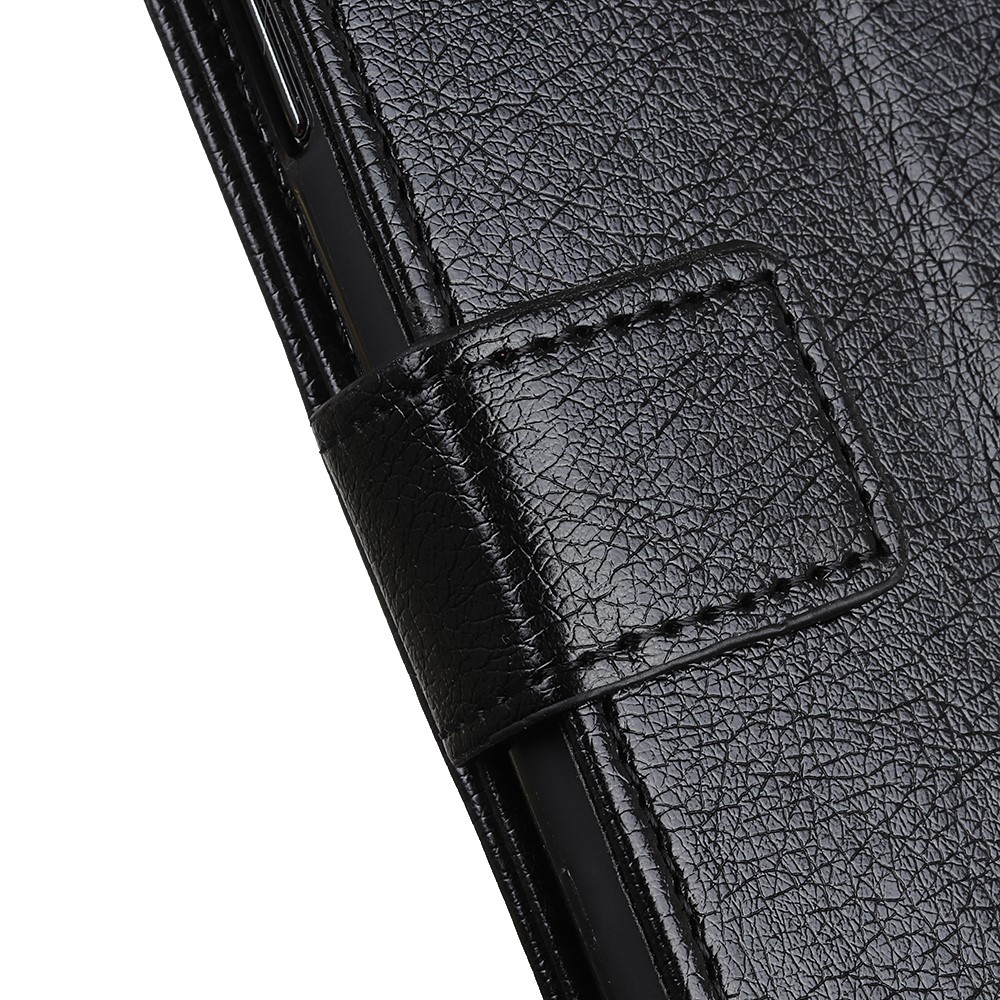 Nappa Texture Leather Drop-Proof Phone Wallet Stand Shell Cover for Nokia C10/C20 - Black-8