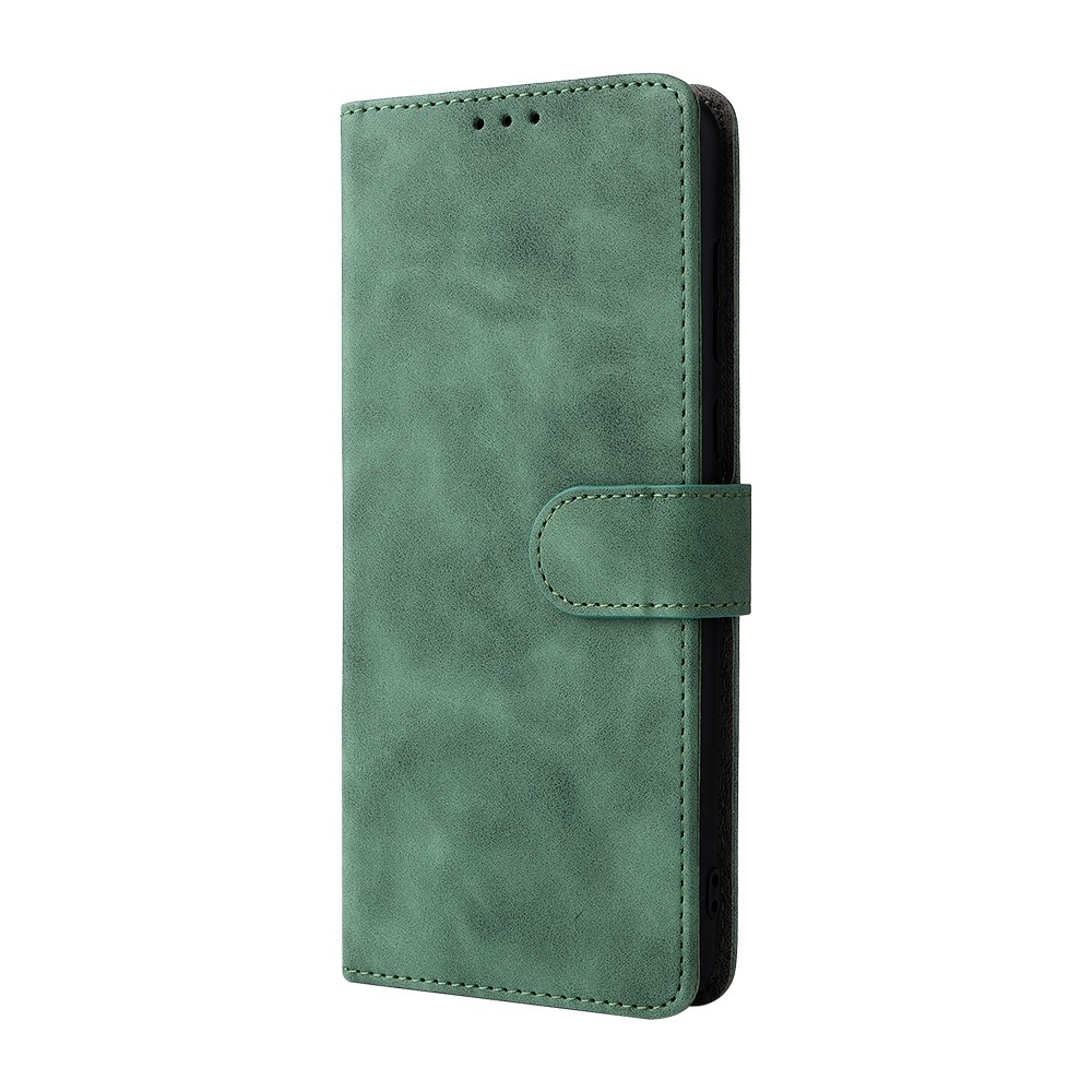 Skin-touch Feeling PU Leather Wallet Flip Stand Protective Phone Case with Magnetic Closure and Strap for Nokia C30 - Green-2