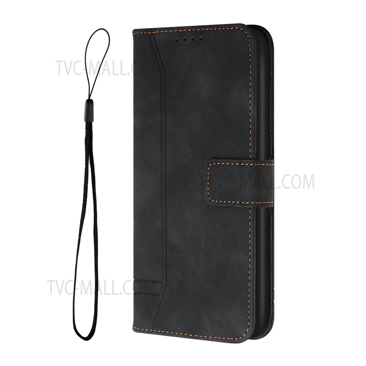 Heart Shape Imprinted Skin-Touch Full Protection Dual-Sided Magnetic Clasp Anti-Fall Wallet Stand PU Leather Phone Case for Nokia G50 - Black-2