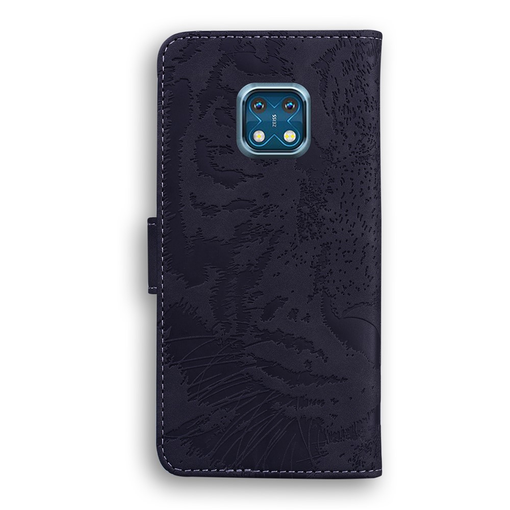 Wallet Design Stand Tiger Imprint Full Protection Leather Phone Shell Case for Nokia XR20 - Black-3
