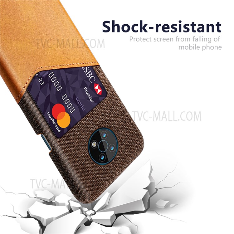 KSQ Anti-fall Cloth Texture Hybrid Phone Guard Case Back Cover with One Card Slot for Nokia G50 - Orange-3