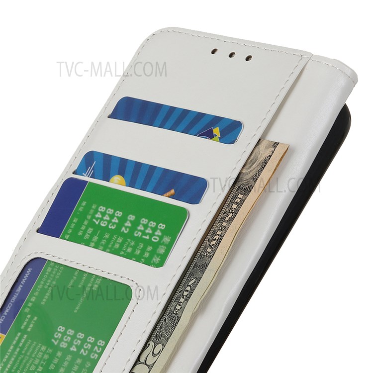 Crazy Horse Texture PU Leather + TPU Protective Cover Case with Wallet Stand for Nokia G50 - White-6