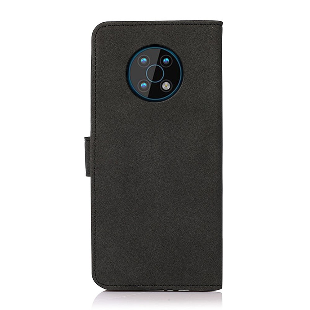 KHAZNEH Wallet Stand Design Delicate Textured Leather Dual-sided Magnetic Clasp Anti-shock Phone Case for Nokia G50 - Black-3
