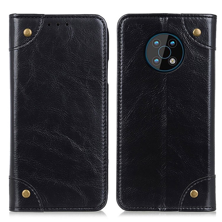 Flip Phone Case Anti-fall Anti-scratch Automatic Closure Wallet Design Leather Phone Stand Cover for Nokia G50 - Black-1