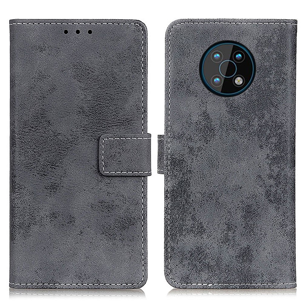 Retro Style PU Leather Stand Design Well-Protected Case Phone Cover with Card Slots and Cash Pocket for Nokia G50 - Grey-1