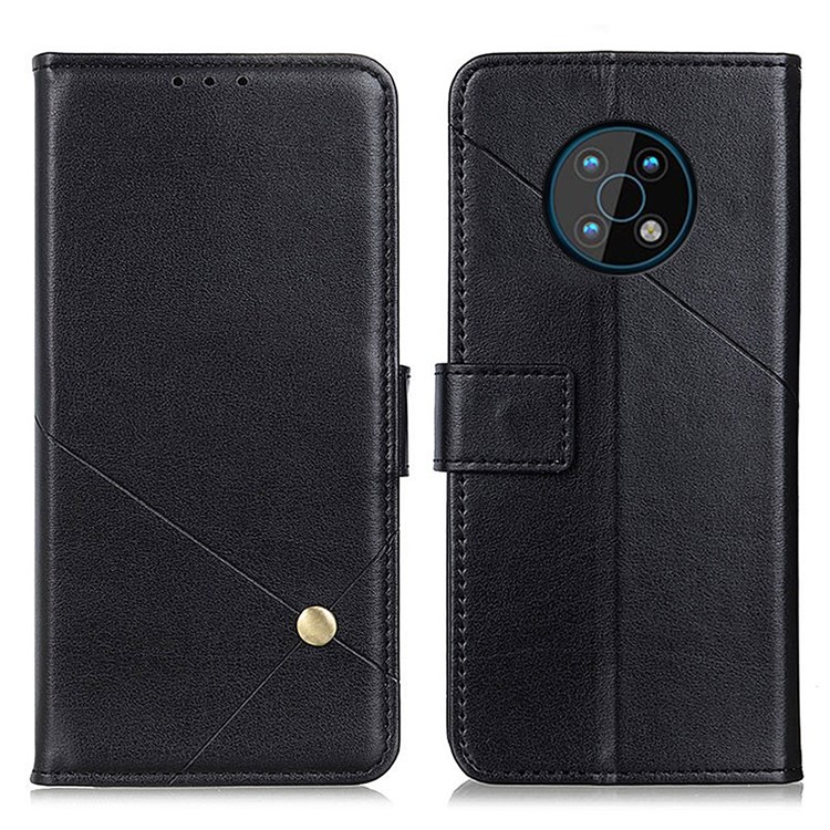 For Nokia G50 Premium PU Leather Stand Wallet Flip Folio Cover Shockproof TPU Interior Phone Case - Black-1