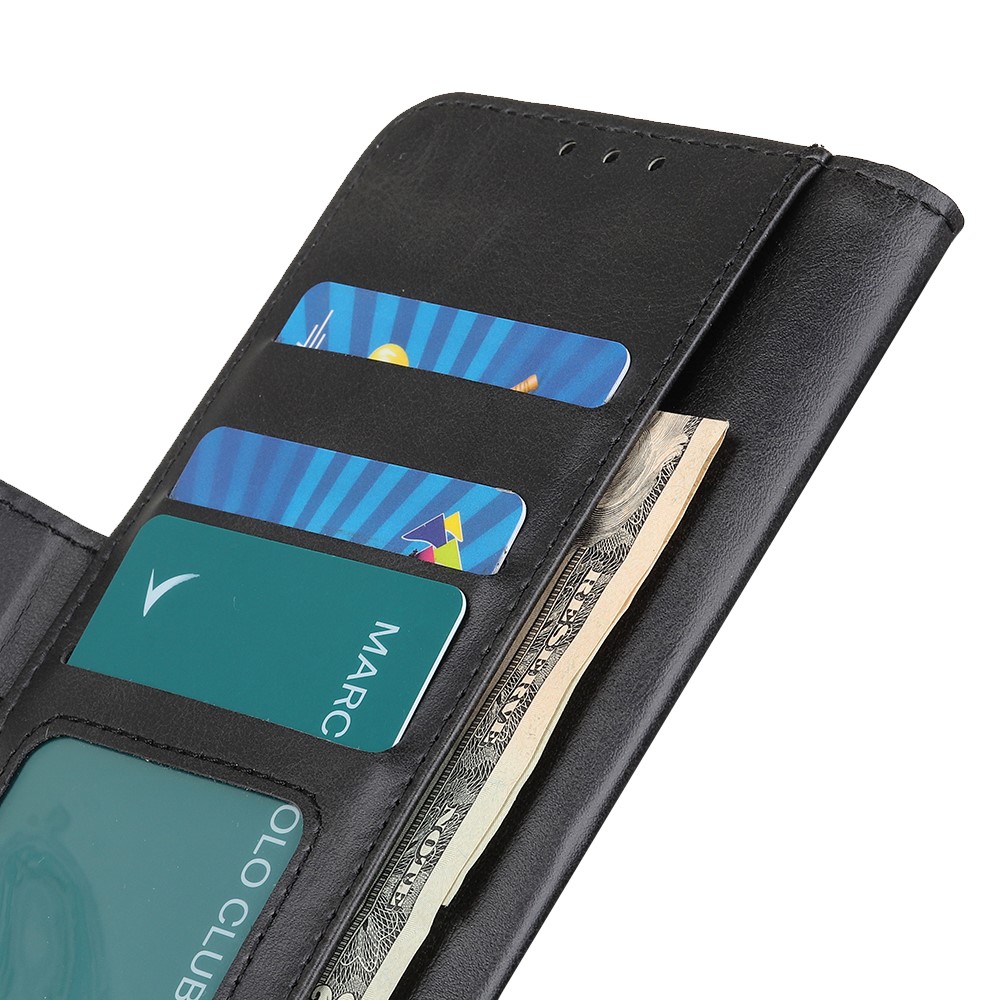 Textured PU Leather Wallet Stand Dual Magnetic Clasp Phone Case Shockproof Flip Cover for Nokia G50 - Black-7