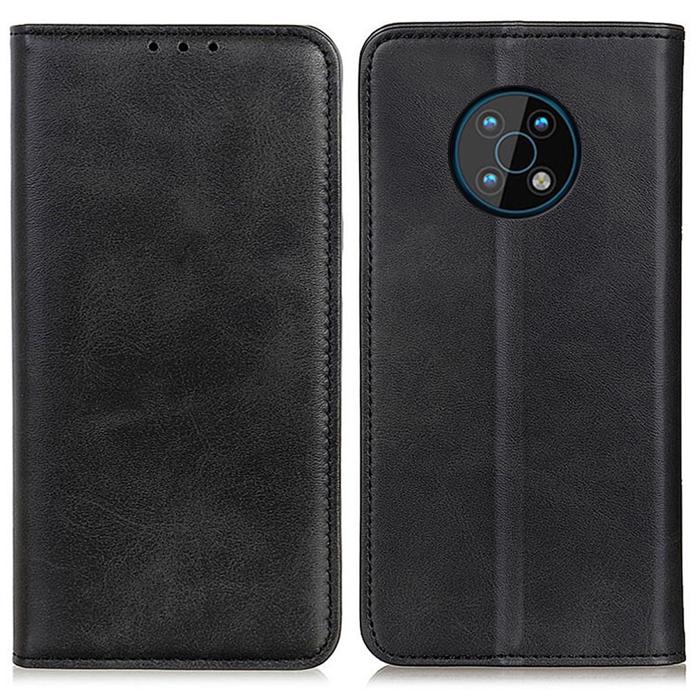 Split Leather Cover + TPU Inner Case Magnetic Auto-absorbed Wallet Stand Protective Cover Shell for Nokia G50 - Black-1