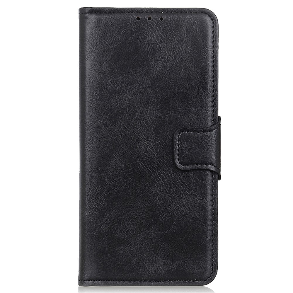 Dual-Sided Magnetic Clasp Crazy Horse Texture Wallet Stand Design PU Leather Phone Case Cover for Nokia G50 - Black-2