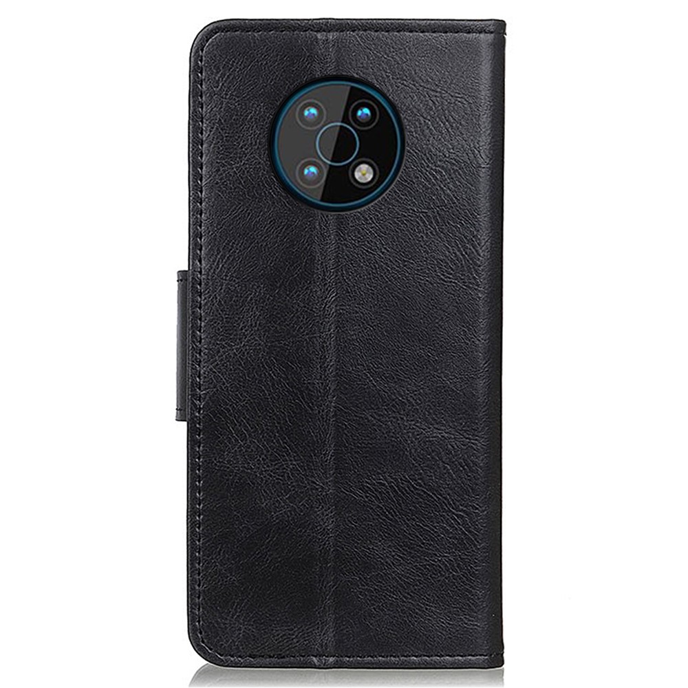 Dual-Sided Magnetic Clasp Crazy Horse Texture Wallet Stand Design PU Leather Phone Case Cover for Nokia G50 - Black-3