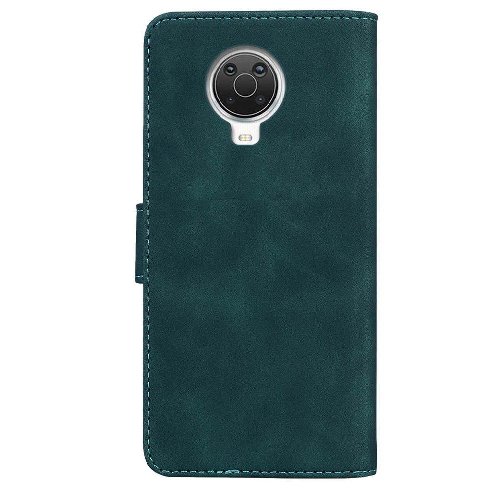 Big Butterfly Printing Skin-touch PU Leather Flip Wallet Stand Protective Case Cover for Nokia G10 / G20 - Green-3