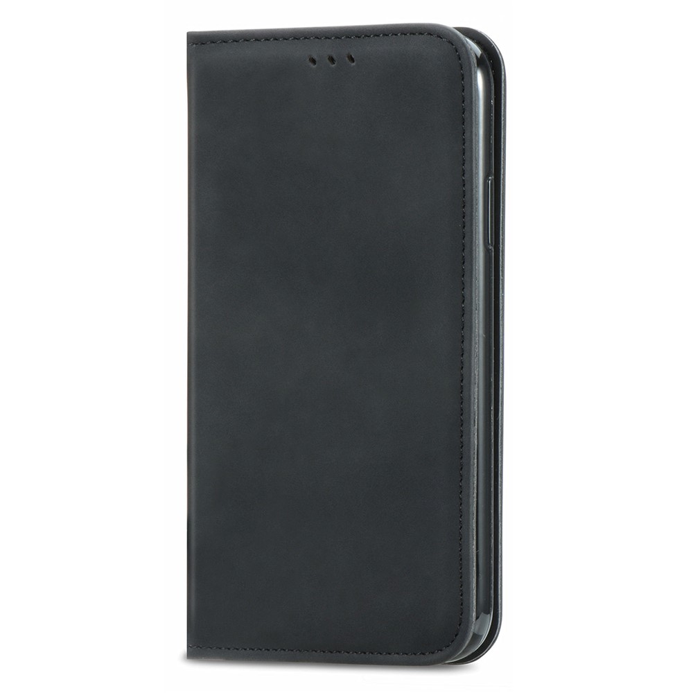 PU Leather and TPU Skin-touch Vintage Texture Stand Flip Magnetic Absorption Phone Case with Card Slots for Nokia G50 - Black-8