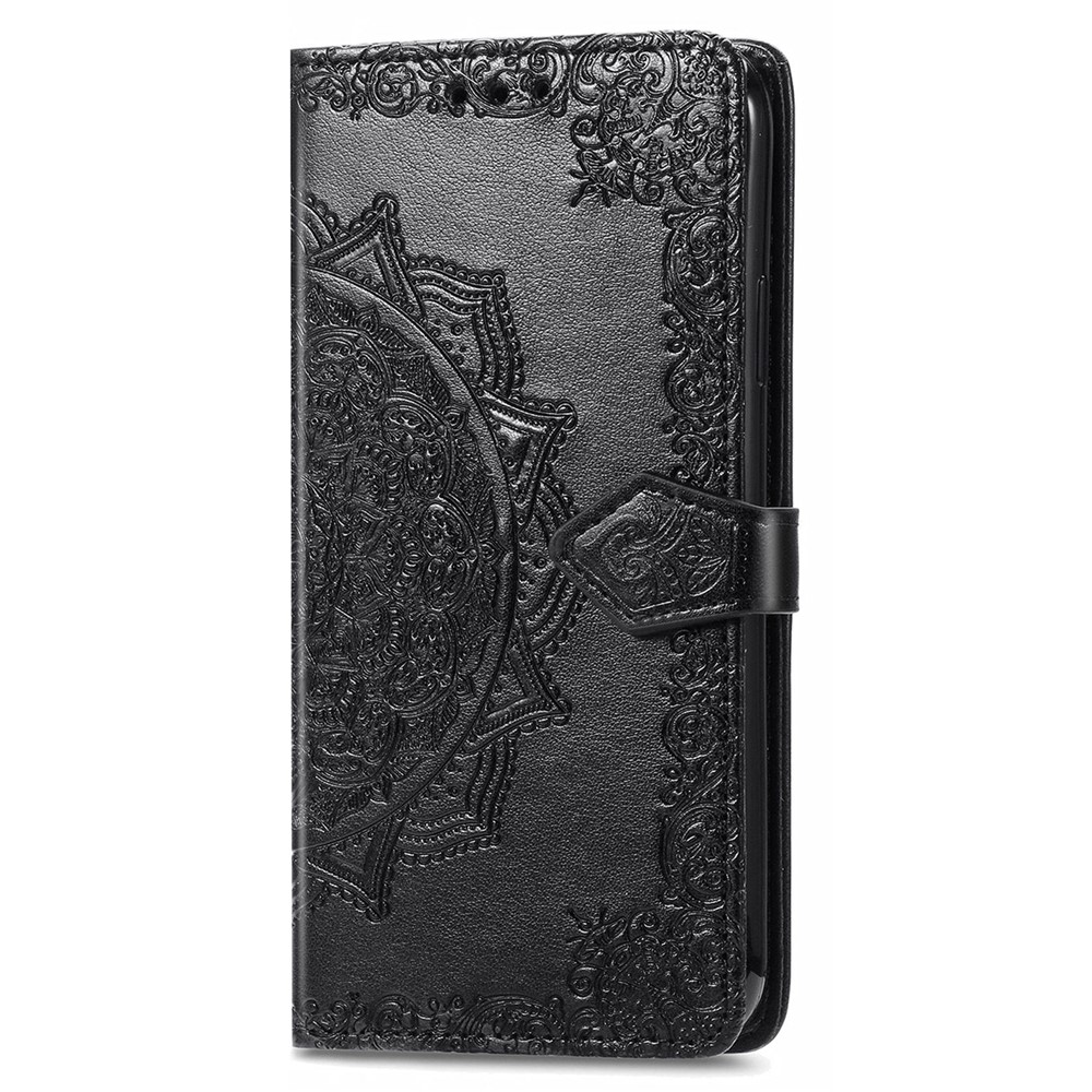 Protective Cover Mandala Flower Embossment Leather Magnetic Clasp Anti-Drop Wallet Stand Phone Case for Nokia G50 - Black-2