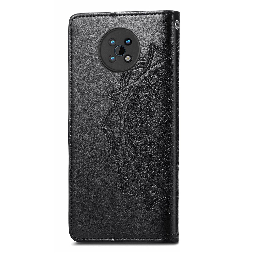 Protective Cover Mandala Flower Embossment Leather Magnetic Clasp Anti-Drop Wallet Stand Phone Case for Nokia G50 - Black-3