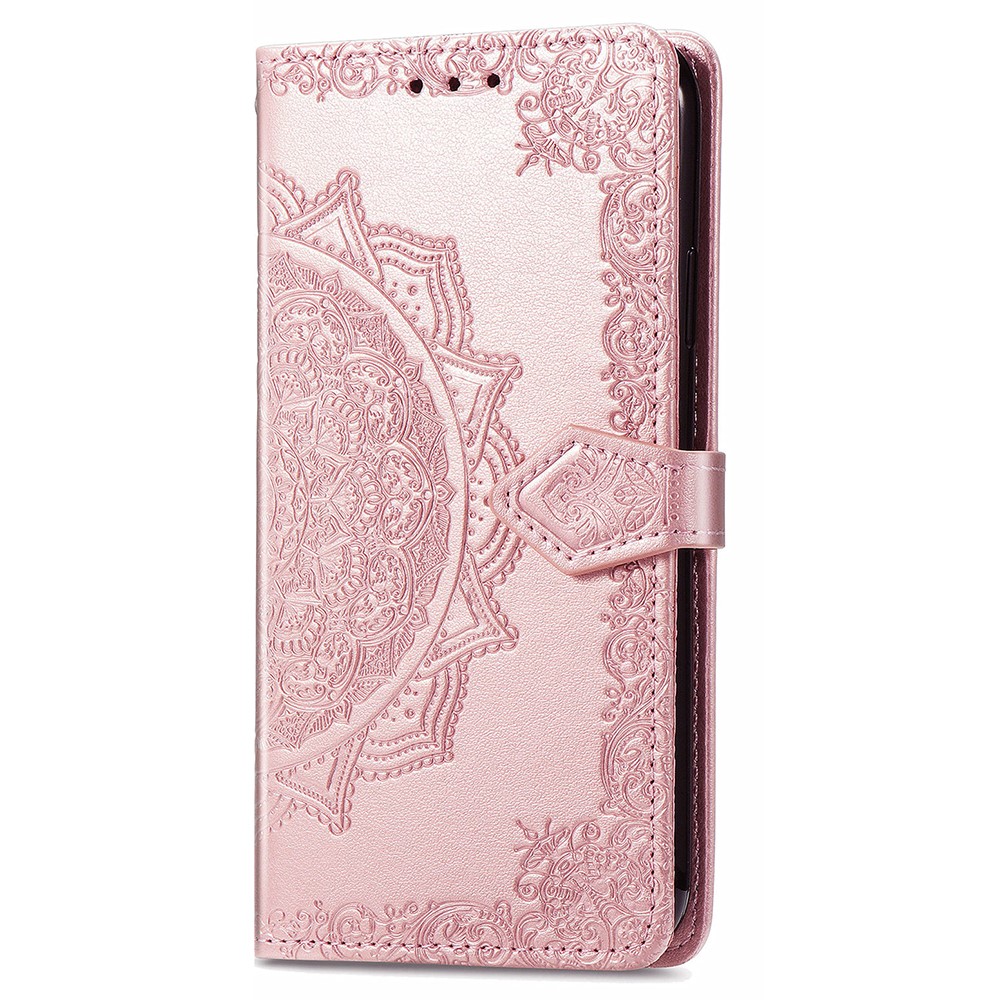 Protective Cover Mandala Flower Embossment Leather Magnetic Clasp Anti-Drop Wallet Stand Phone Case for Nokia G50 - Rose Gold-2