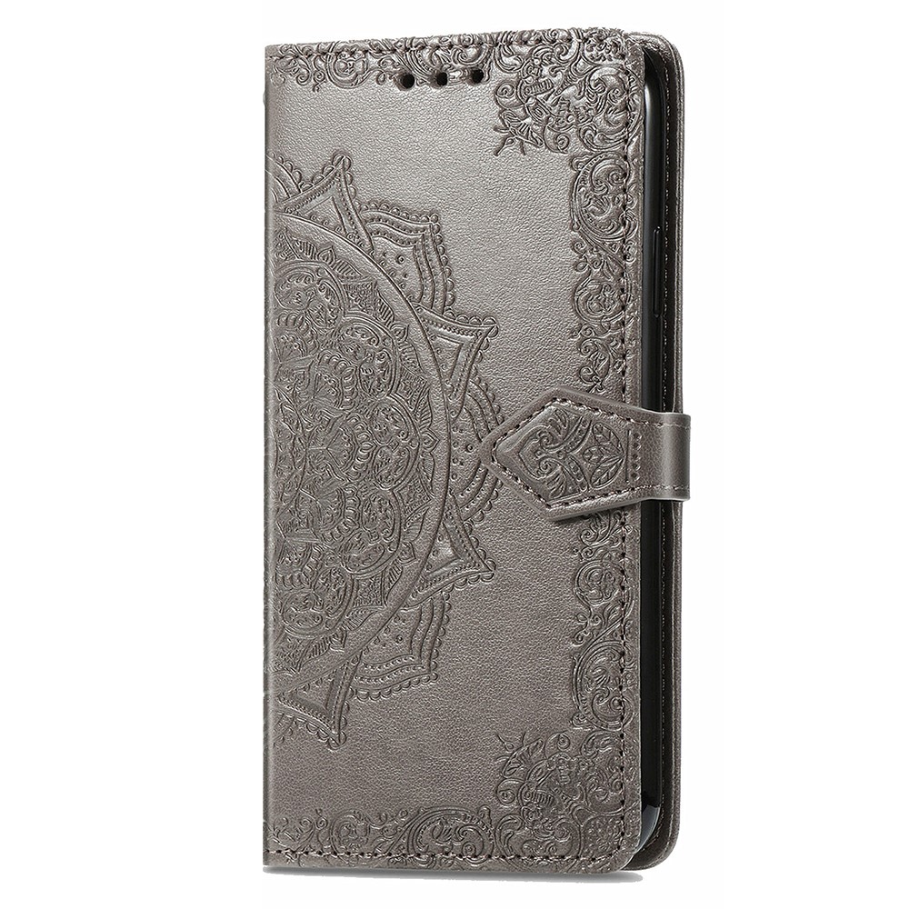 Protective Cover Mandala Flower Embossment Leather Magnetic Clasp Anti-Drop Wallet Stand Phone Case for Nokia G50 - Grey-2