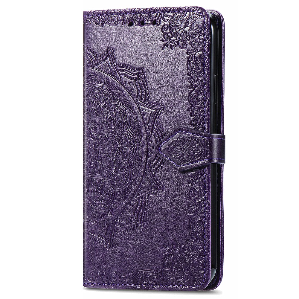 Protective Cover Mandala Flower Embossment Leather Magnetic Clasp Anti-Drop Wallet Stand Phone Case for Nokia G50 - Purple-2