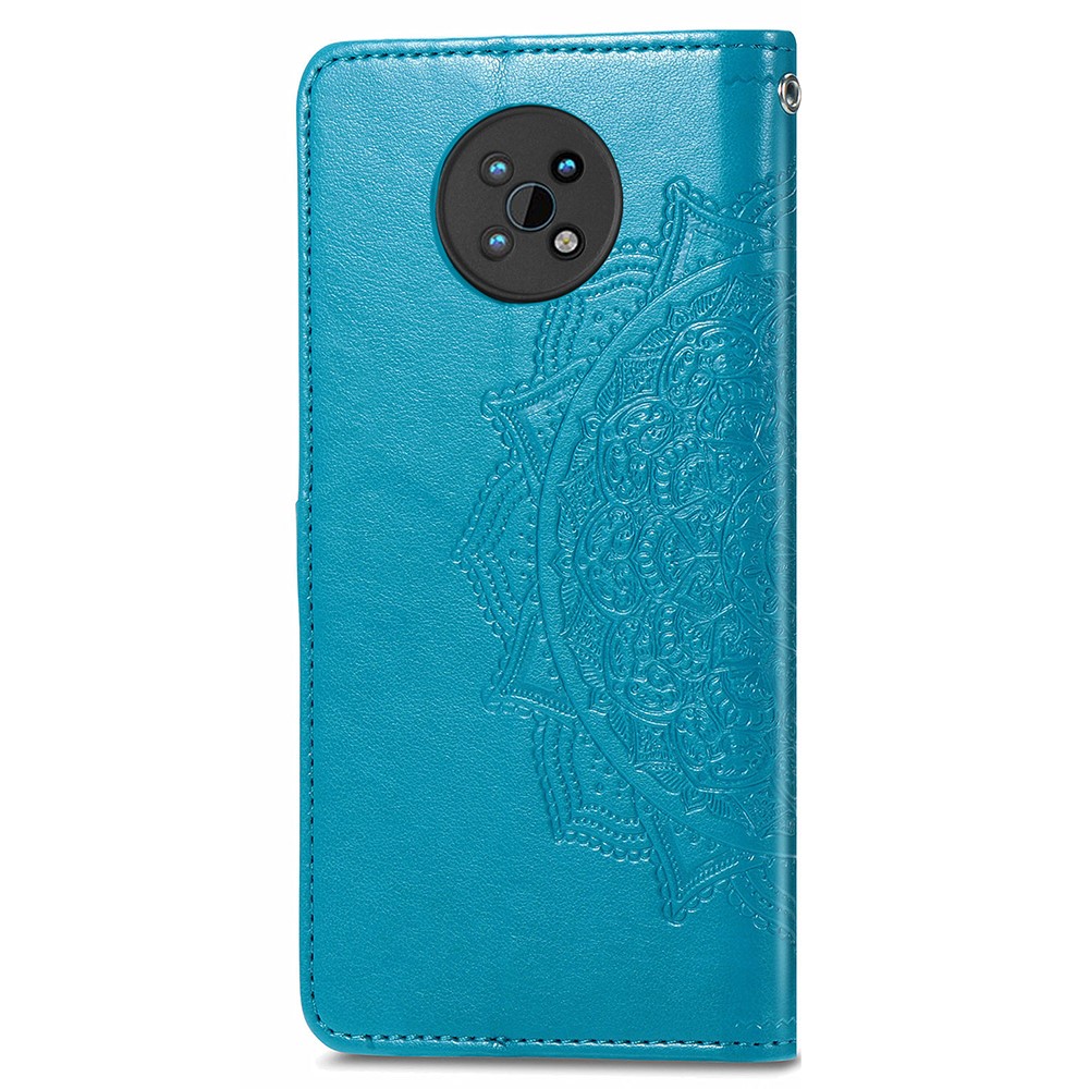 Protective Cover Mandala Flower Embossment Leather Magnetic Clasp Anti-Drop Wallet Stand Phone Case for Nokia G50 - Blue-3