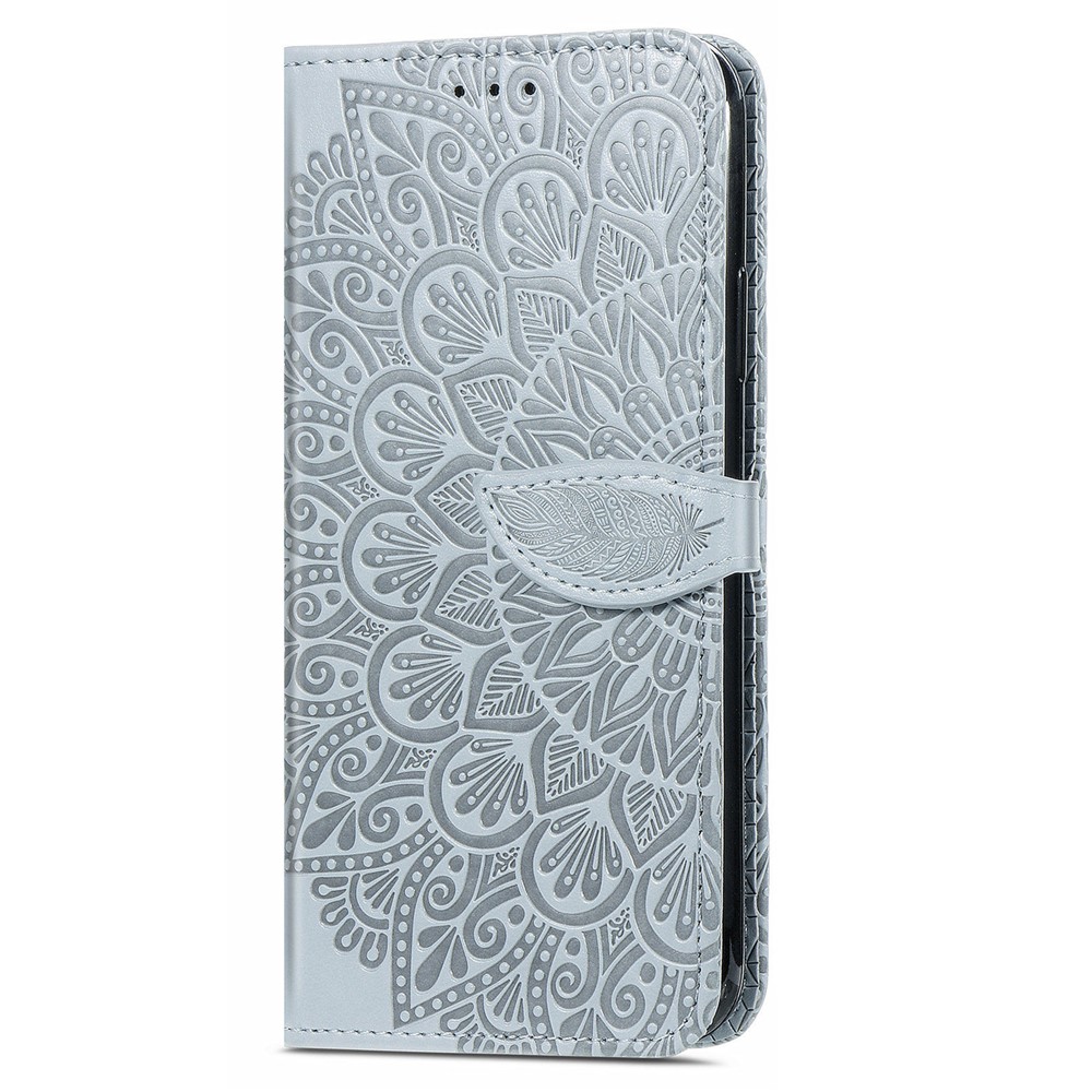 Scratch Resistant PU Leather Dream Wings Pattern Imprinted Design Wallet Stand Flip Protective Stylish Phone Case Nokia C20 - Grey-2