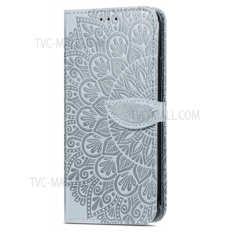 PU Leather Dream Wings Pattern Imprinted Design Wallet Stand Flip Protective Stylish Phone Case with Strap for Nokia G50 - Grey-2