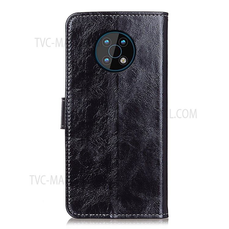 Crazy Horse Texture Vintage Style All-round Protection Leather Phone Stand Wallet Case for Nokia G50 - Black-3