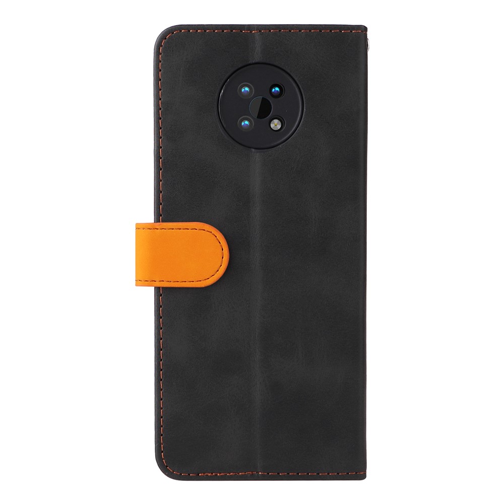 Business Style Splicing Dual-color Drop-proof Anti-scratch Magnetic Clasp Phone Case Cover with Stand and Wallet for Nokia G50 - Orange-3