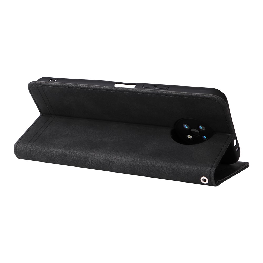 Flip Cover Retro Tree Pattern Metal Button Decor Stand Wallet PU Leather Phone Case for Nokia G50 - Black-6