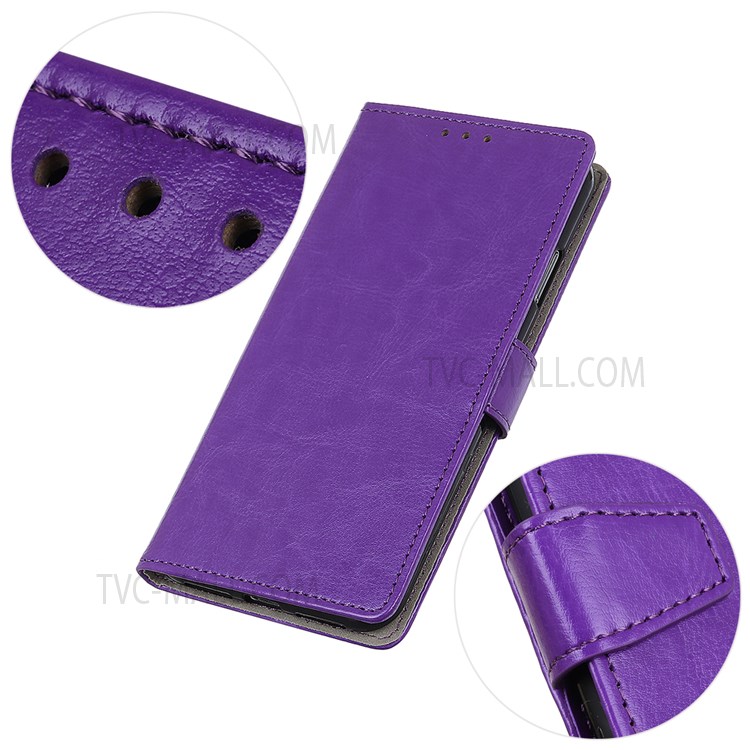 Shockproof PU Leather Wallet Cover Wallet Cover Flip Stand Folio Case for Nokia C30 - Purple-7