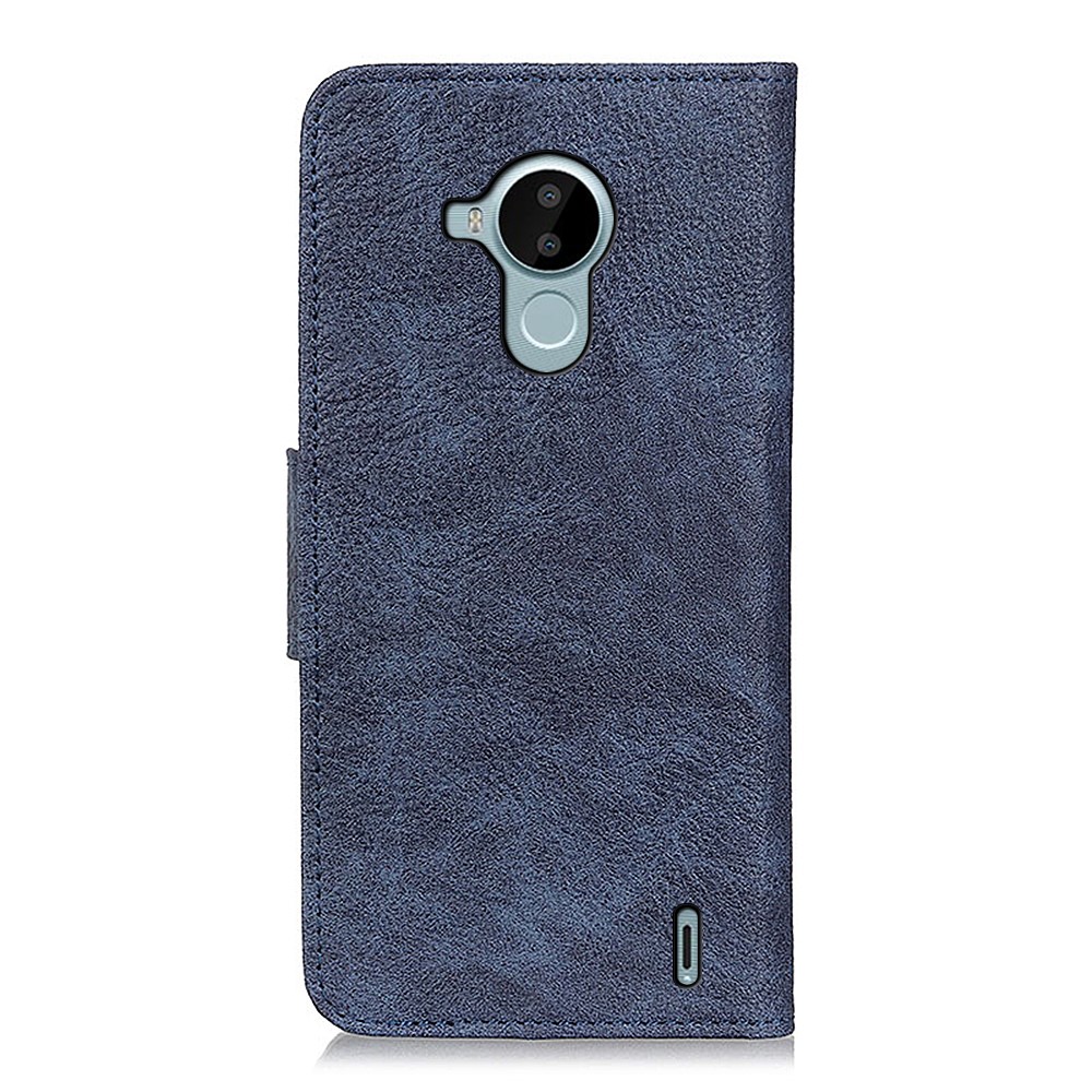 Magnetic Clasp Litchi Texture PU Leather and TPU Inner Lining Phone Flip Shell Wallet Phone Stand Cover for Nokia C30 - Blue-3