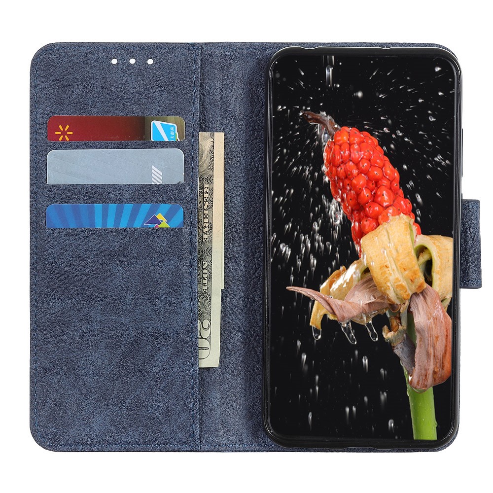 Magnetic Clasp Litchi Texture PU Leather and TPU Inner Lining Phone Flip Shell Wallet Phone Stand Cover for Nokia C30 - Blue-4
