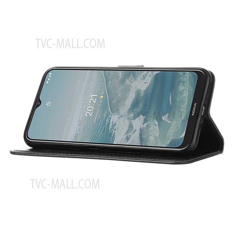 Stylish Fashionable Imprinting Pattern Wallet Mobile Phone Case PU Leather Surface Stand Phone Cover with Hand Strap for Nokia 6.3 / G20 / G10 - Black-4