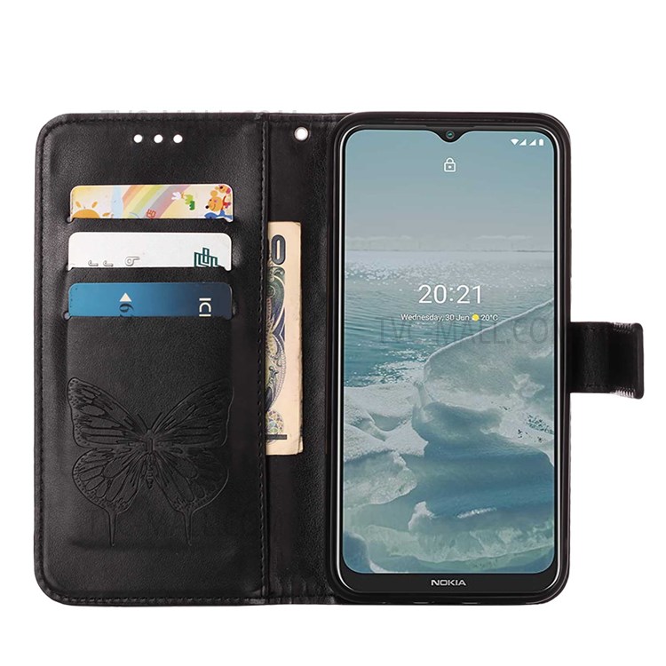Stylish Fashionable Imprinting Pattern Wallet Mobile Phone Case PU Leather Surface Stand Phone Cover with Hand Strap for Nokia 6.3 / G20 / G10 - Black-5