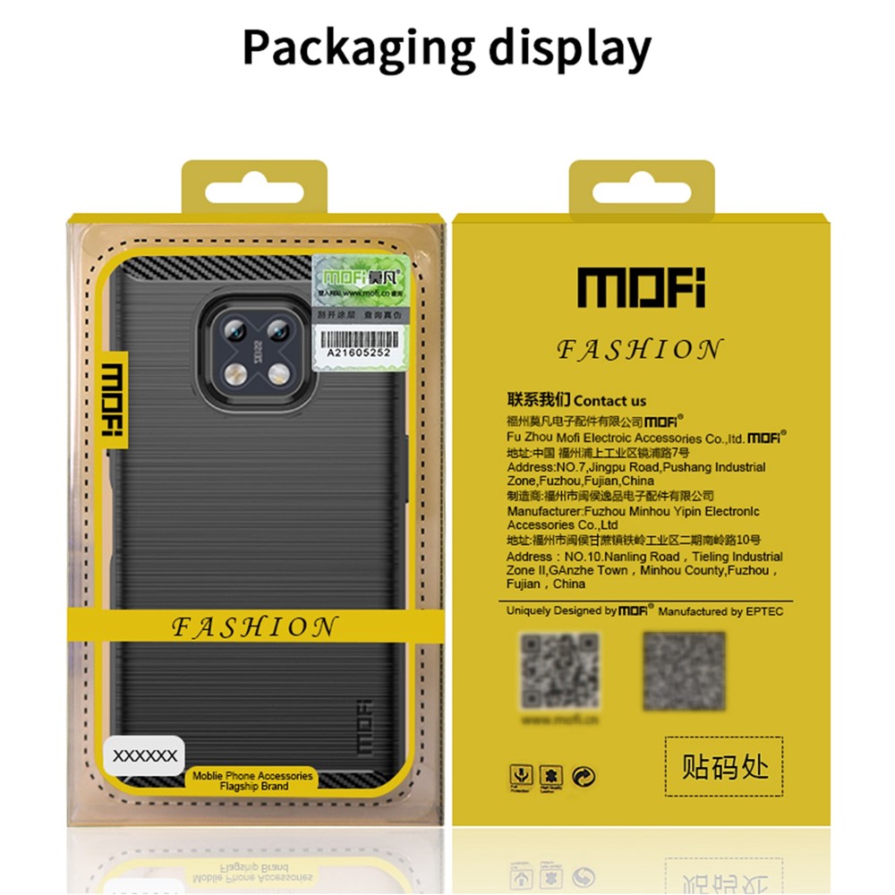 MOFI Shockproof Lightweight Brushed Carbon Fiber Design Soft TPU Covering Case for Nokia XR20 - Black-10
