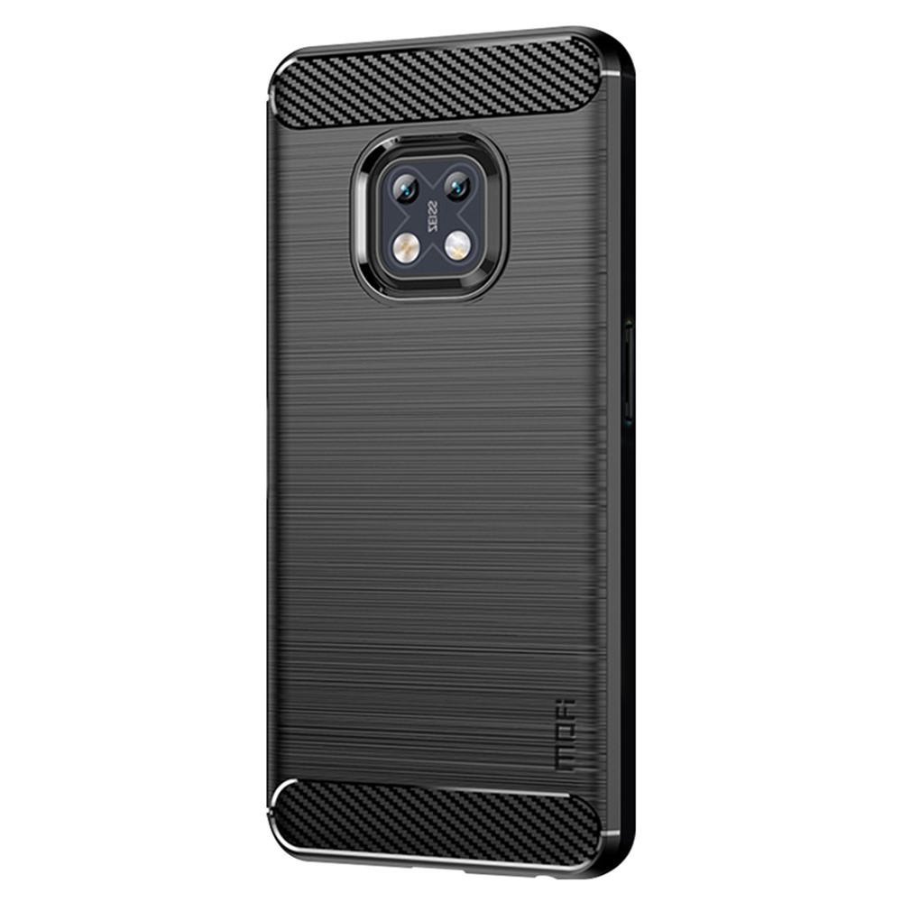 MOFI Shockproof Lightweight Brushed Carbon Fiber Design Soft TPU Covering Case for Nokia XR20 - Black-2